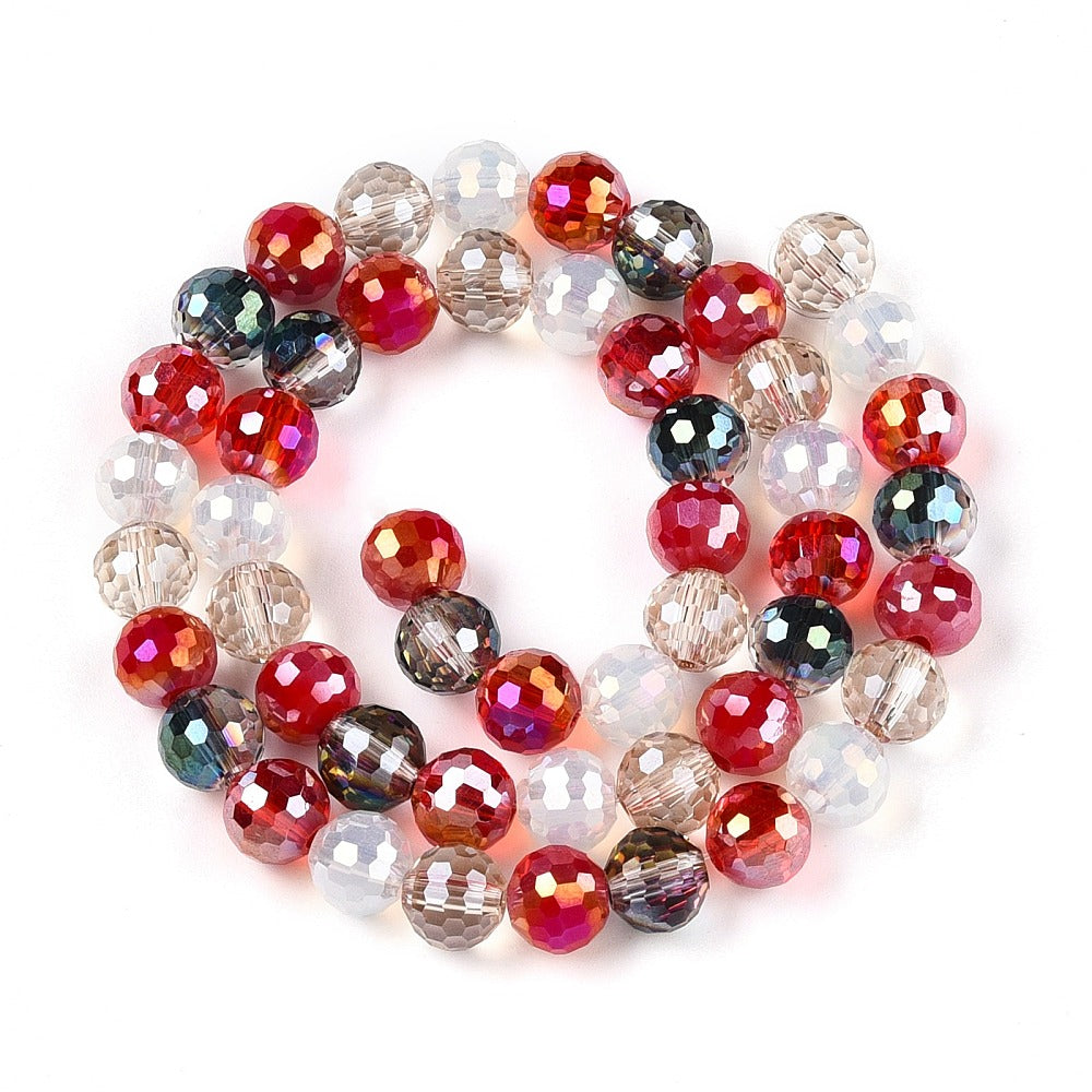 Electroplate Glass Bead Strands - Faceted - Round - 8mm - approx 50pcs per strand