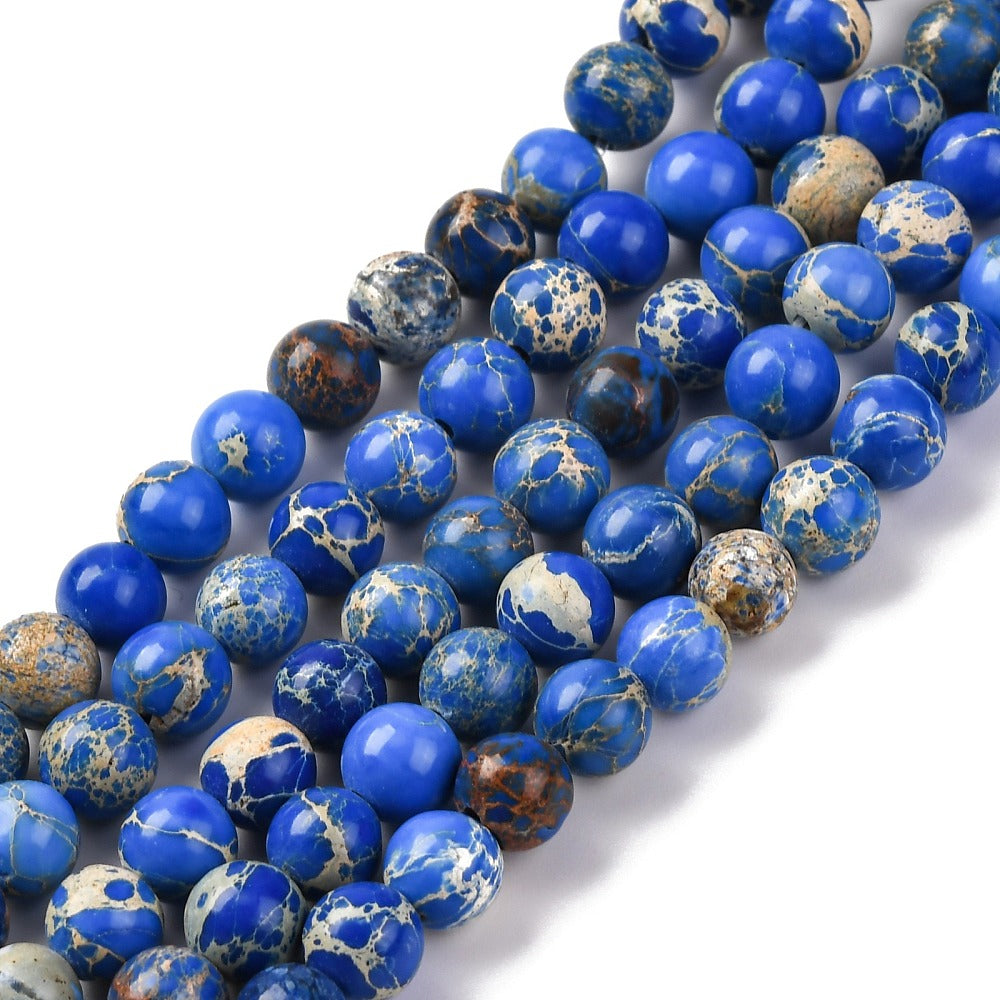 Dyed Natural Regalite/Imperial Jasper/Sea Sediment Jasper Beads Strands, Round, 6mm, approx 30pcs per strand