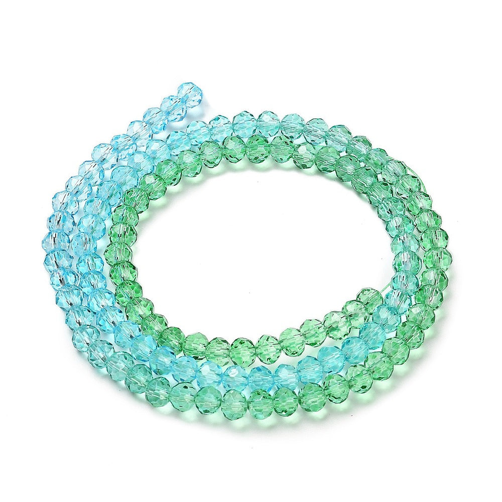 Transparent Colourful Glass Beads Strands - Faceted - Rondelle - 4.5x3.6mm - approx 105~110pcs per strand