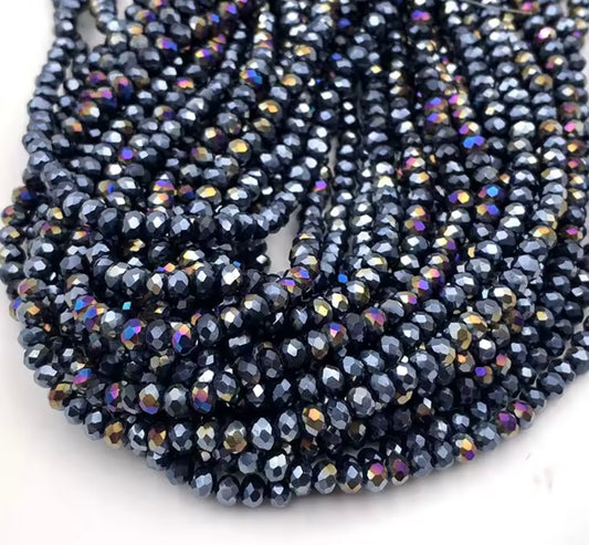 8mm - Rondelle Faceted Crystal Glass Beads