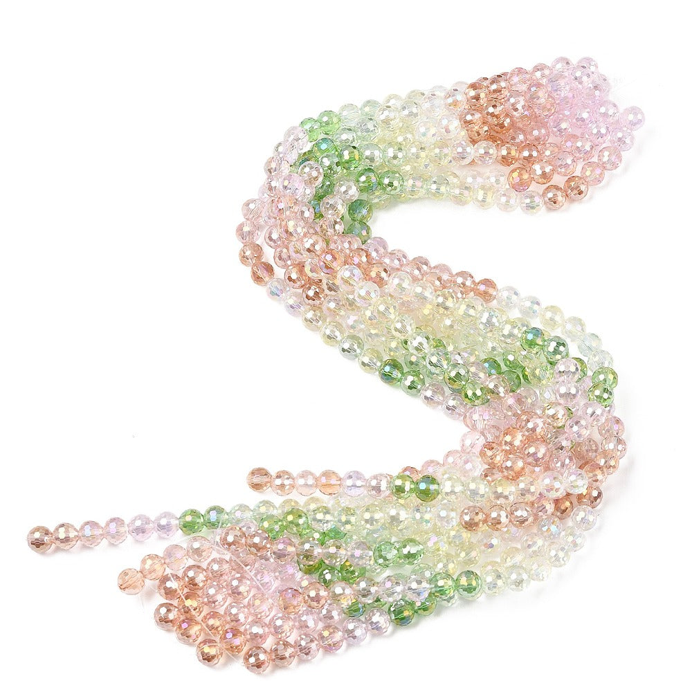 Disco 🪩 Faceted Glass Bead strands - Electroplated -