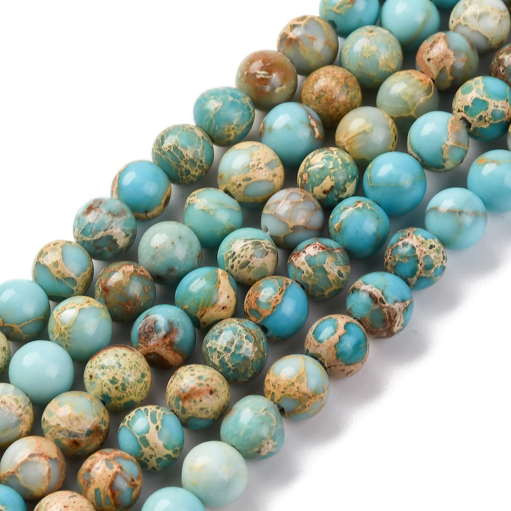 Dyed Natural Regalite/Imperial Jasper/Sea Sediment Jasper Beads Strands, Round, 6mm, approx 30pcs per strand