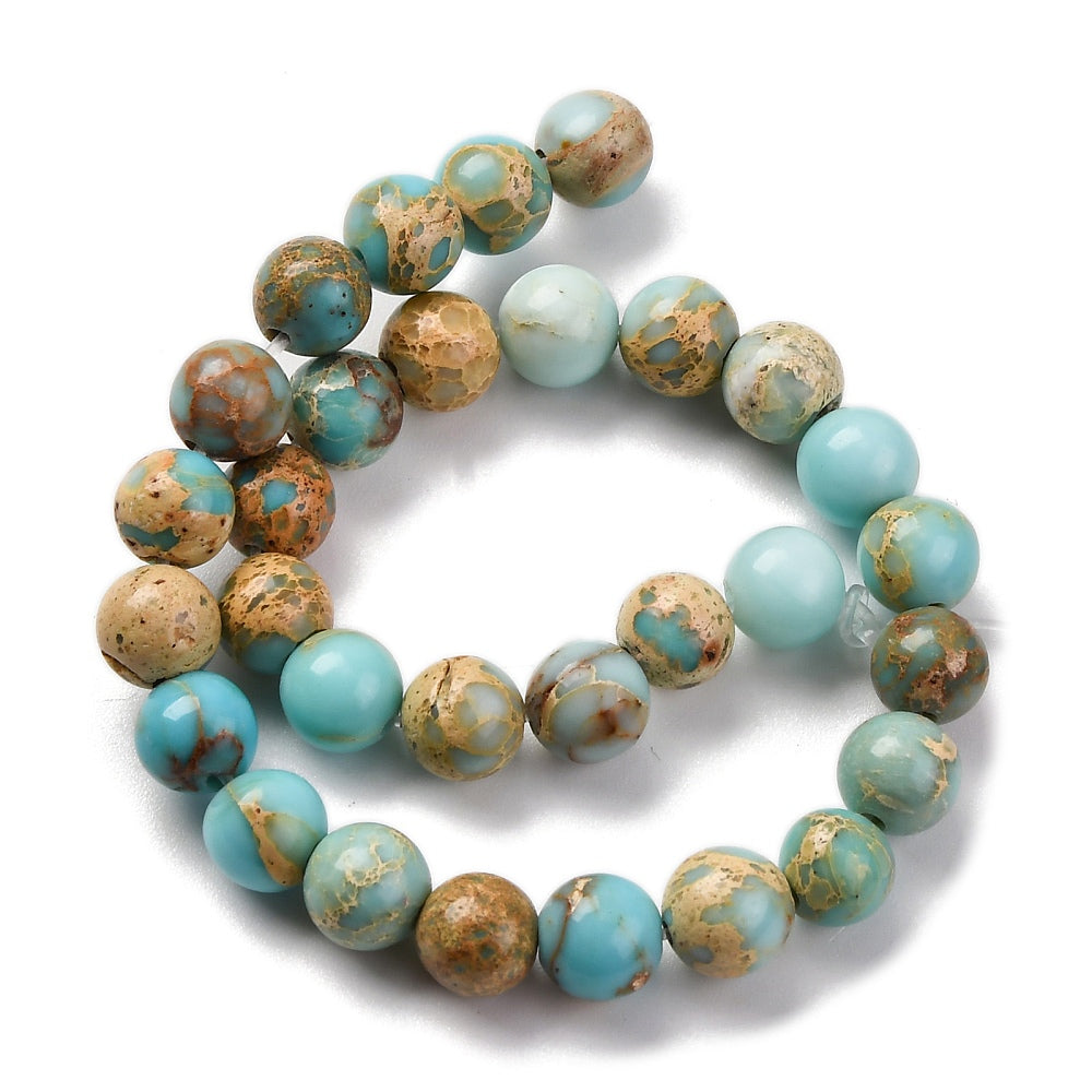 Dyed Natural Regalite/Imperial Jasper/Sea Sediment Jasper Beads Strands, Round, 6mm, approx 30pcs per strand