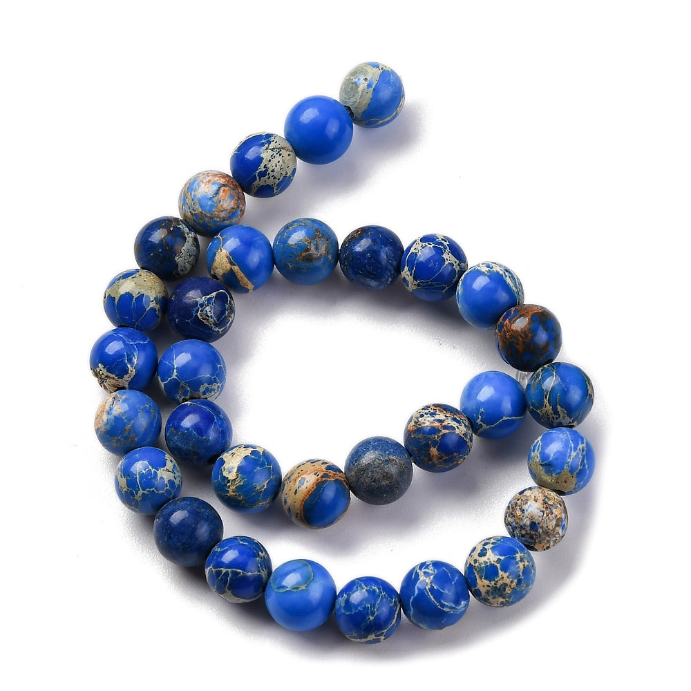 Dyed Natural Regalite/Imperial Jasper/Sea Sediment Jasper Beads Strands, Round, 6mm, approx 30pcs per strand