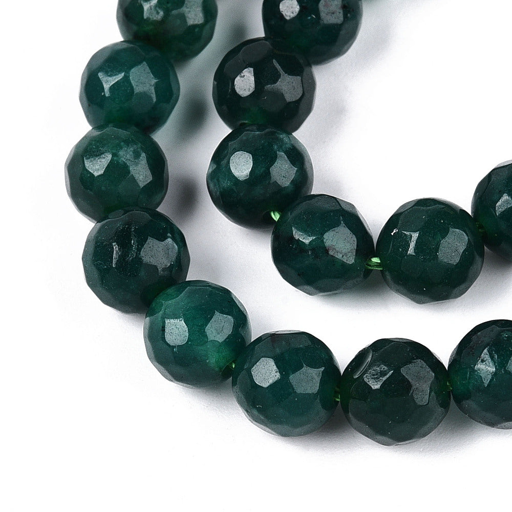 Dyed Natural White Jade Beads Strands - 8mm - Faceted