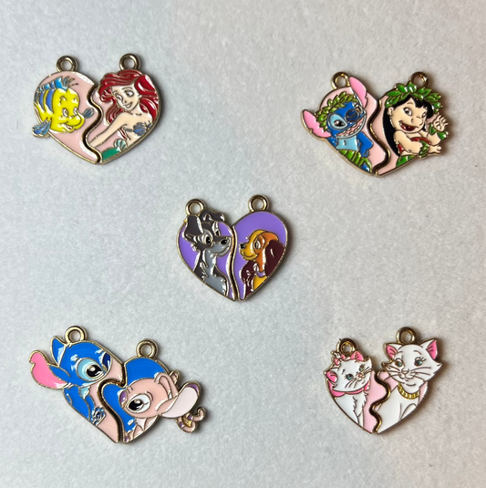 Bestie Heart Charms