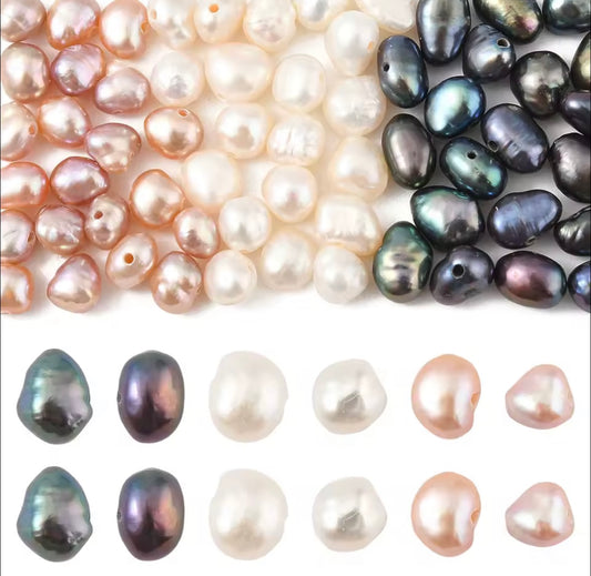 Natural Cultured Freshwater Pearl Beads, Baroque Keshi Pearl Beads - pack of 20 - approx 4/5mm