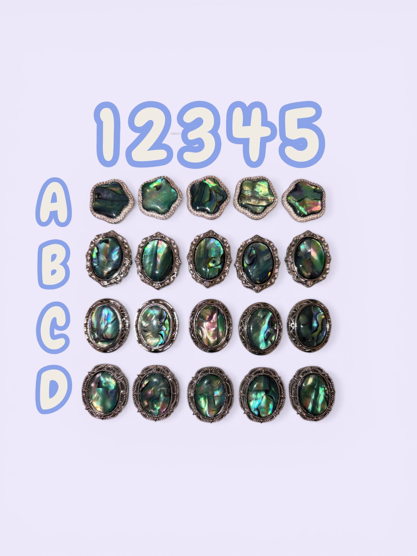 Abalone shell focals