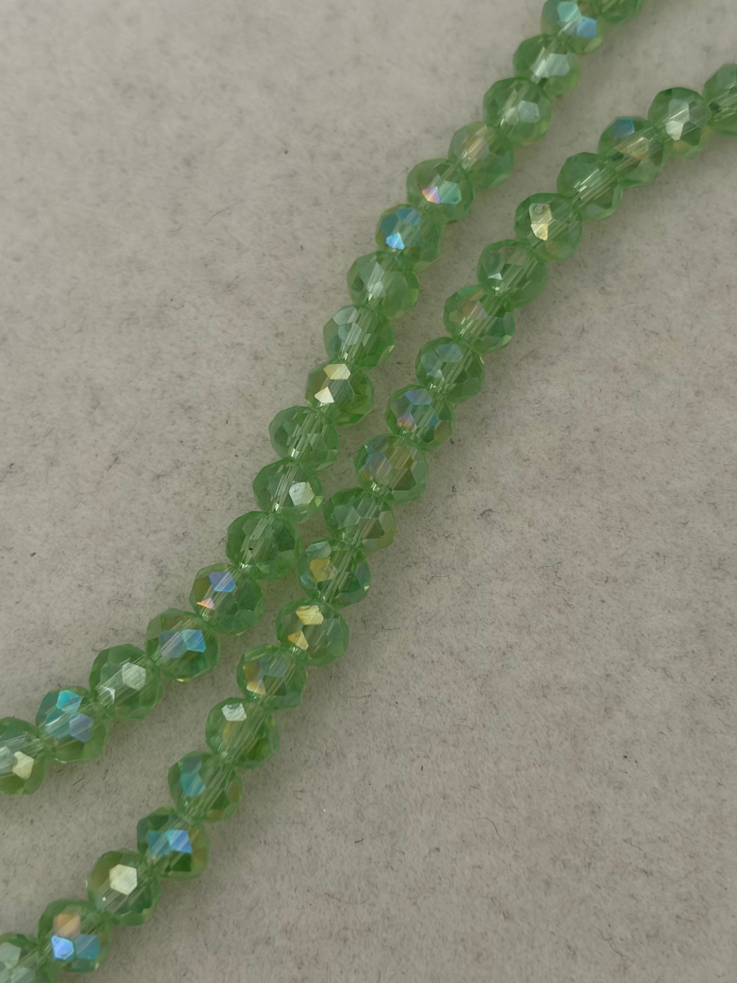 Electroplate Glass Beads - AB Color Plated - Faceted Rondelle- 6x4mm - approx 85pcs per strand