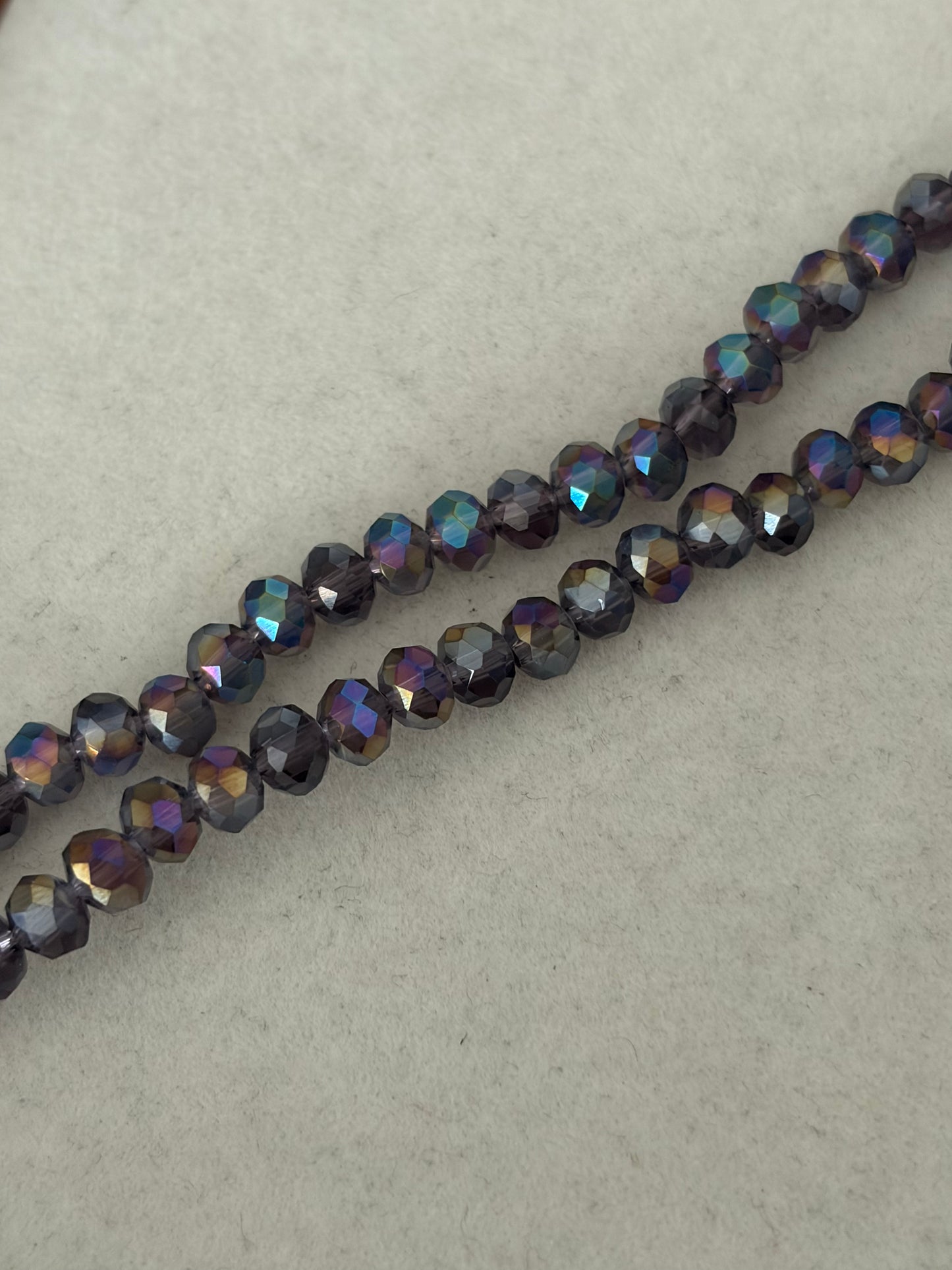 Electroplate Glass Beads - AB Color Plated - Faceted Rondelle- 6x4mm - approx 85pcs per strand
