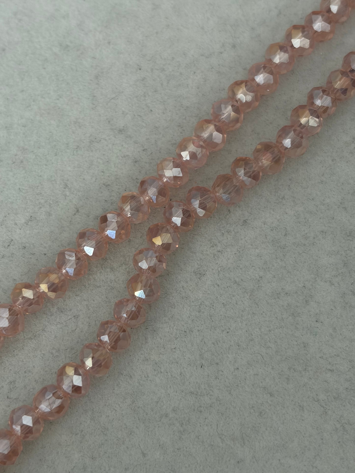 Electroplate Glass Beads - AB Color Plated - Faceted Rondelle- 6x4mm - approx 85pcs per strand