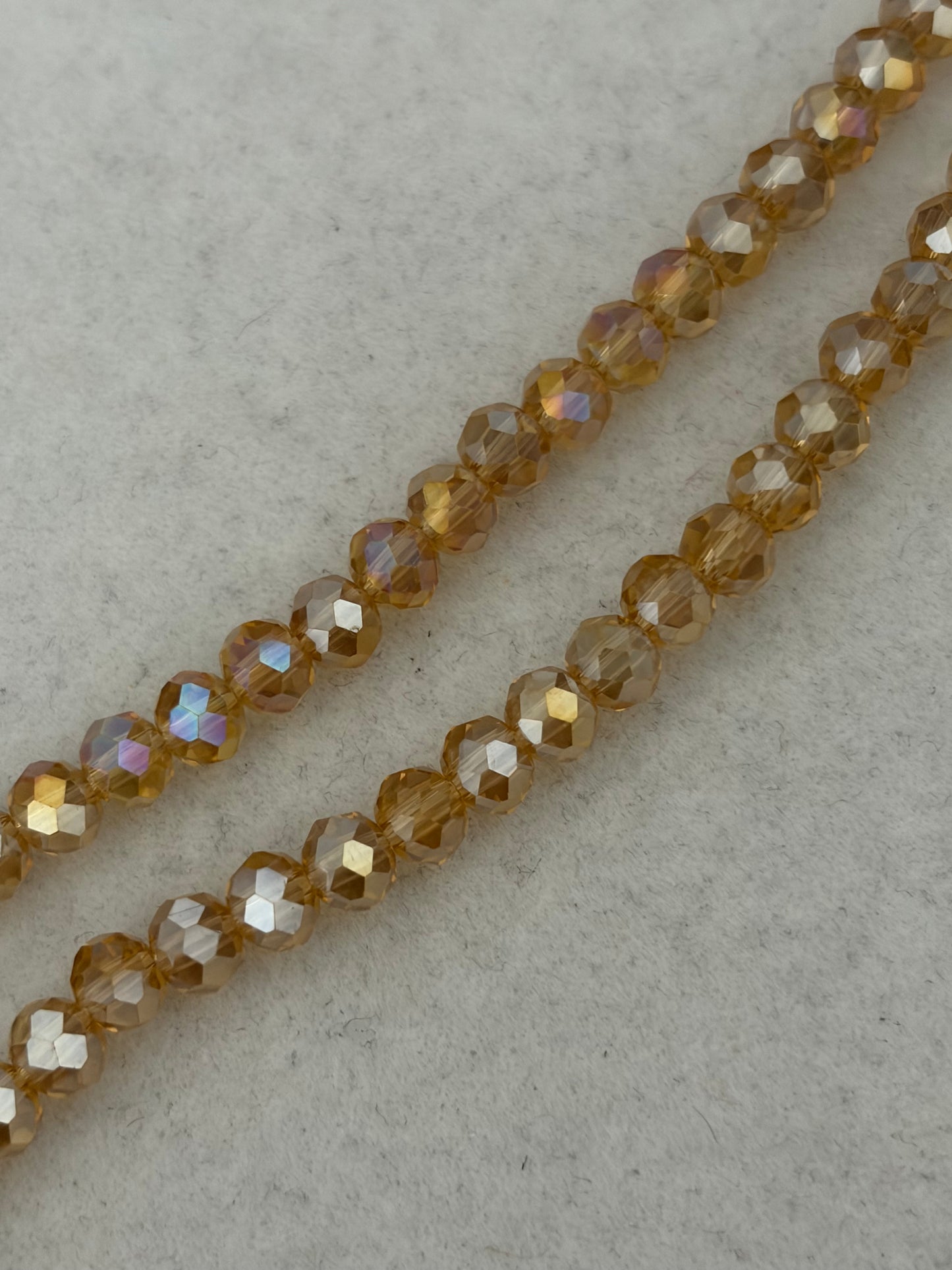Electroplate Glass Beads - AB Color Plated - Faceted Rondelle- 6x4mm - approx 85pcs per strand