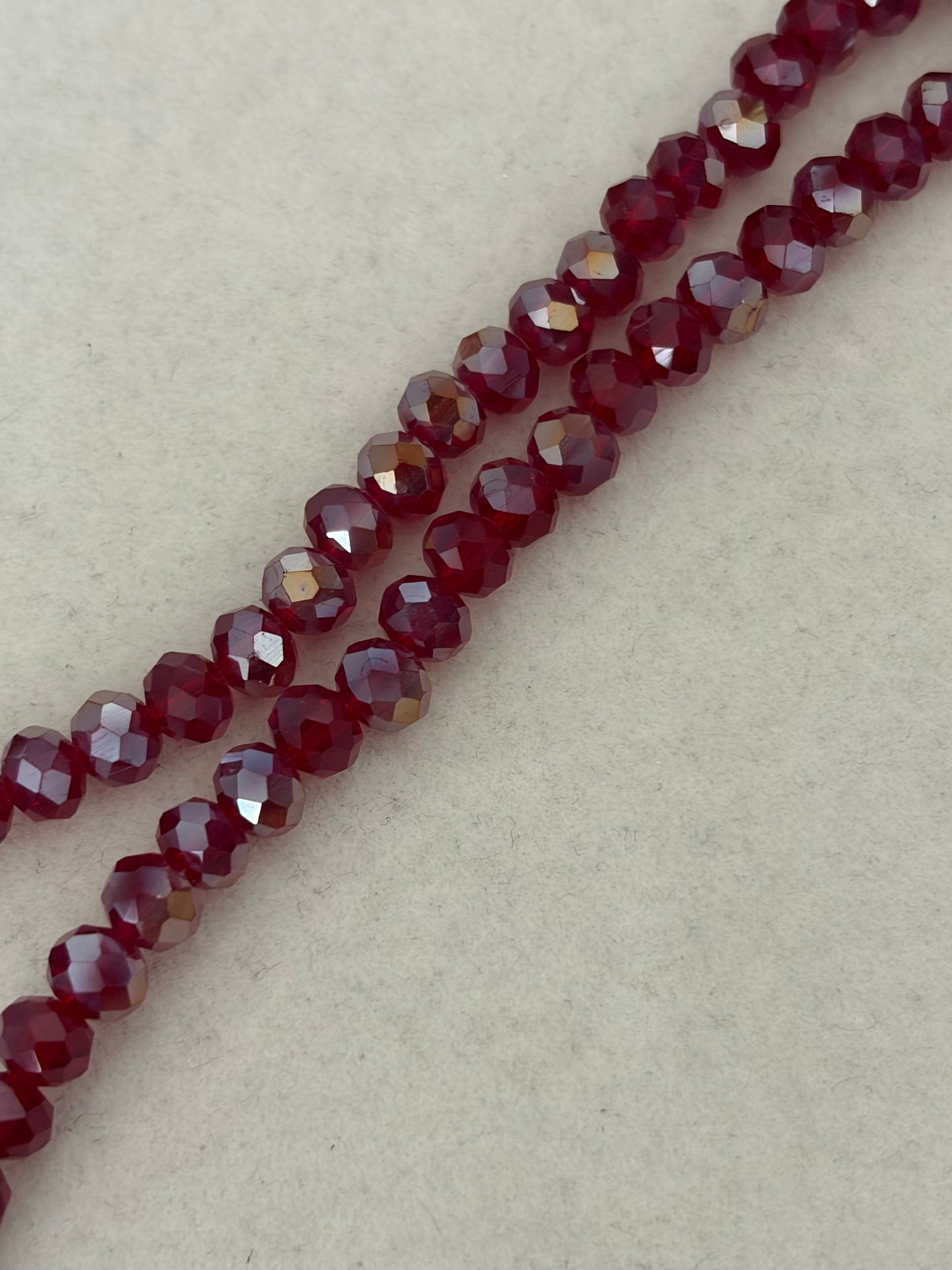 Electroplate Glass Beads - AB Color Plated - Faceted Rondelle- 6x4mm - approx 85pcs per strand