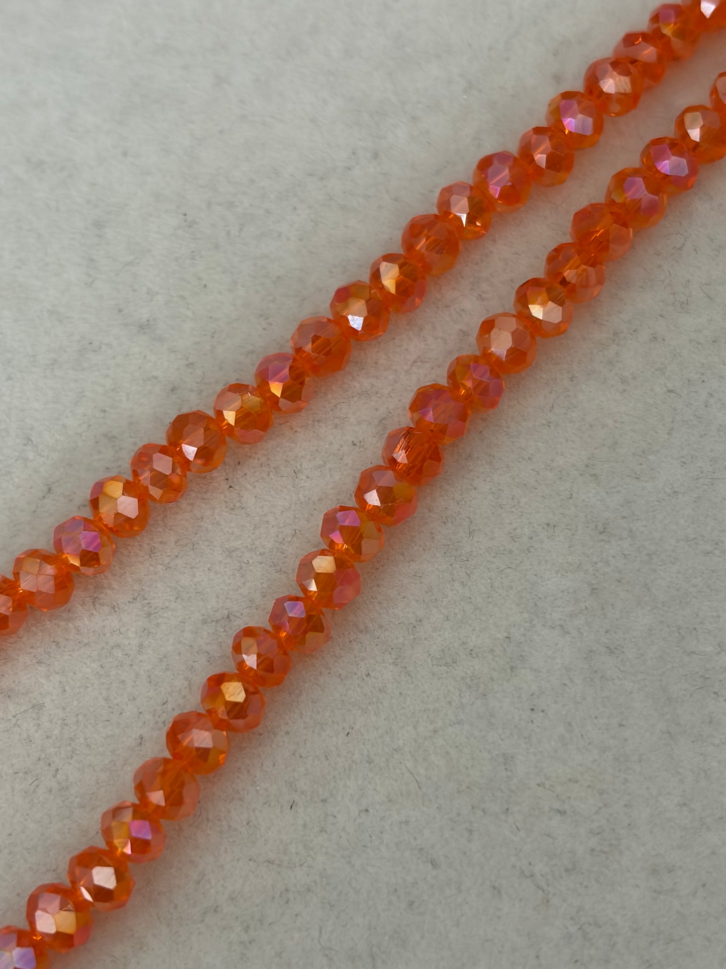 Electroplate Glass Beads - AB Color Plated - Faceted Rondelle- 6x4mm - approx 85pcs per strand