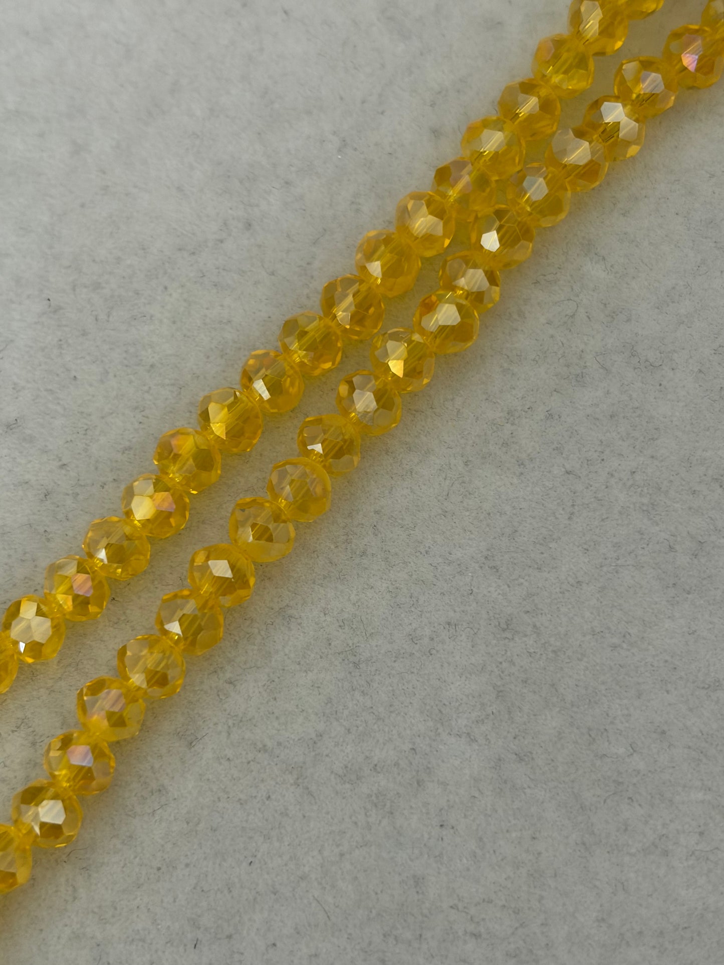 Electroplate Glass Beads - AB Color Plated - Faceted Rondelle- 6x4mm - approx 85pcs per strand