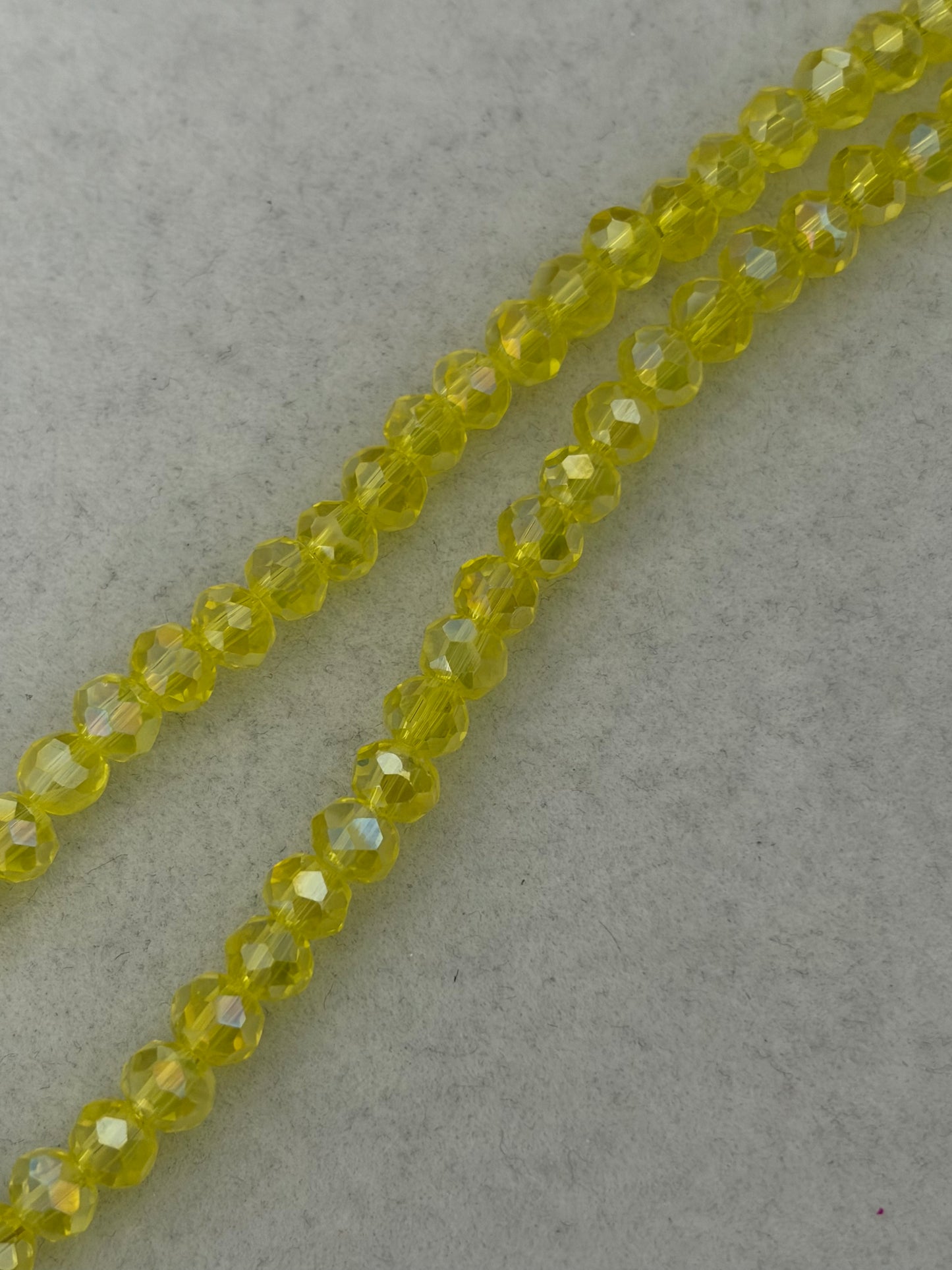 Electroplate Glass Beads - AB Color Plated - Faceted Rondelle- 6x4mm - approx 85pcs per strand
