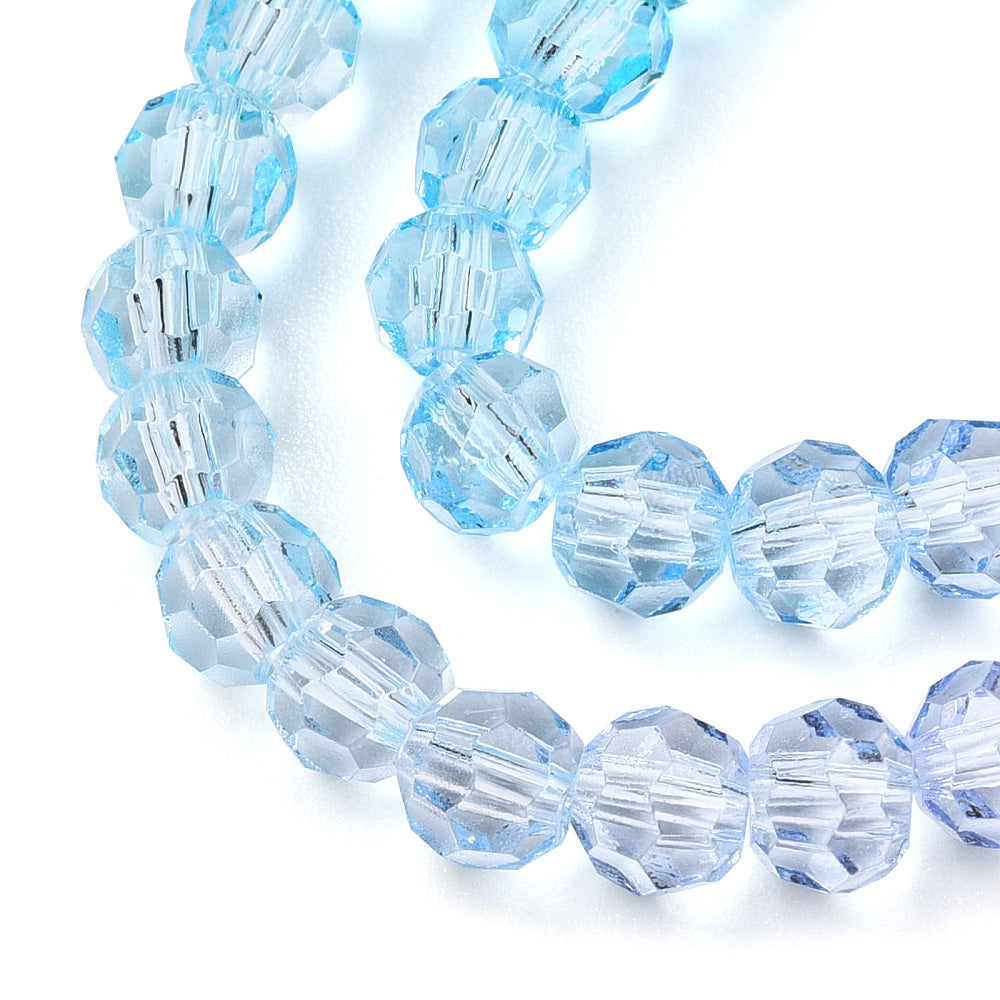 Glass Faceted(32 Facets) Ombré Strand, Round, 4~4.5mm, approx 90pcs per strand