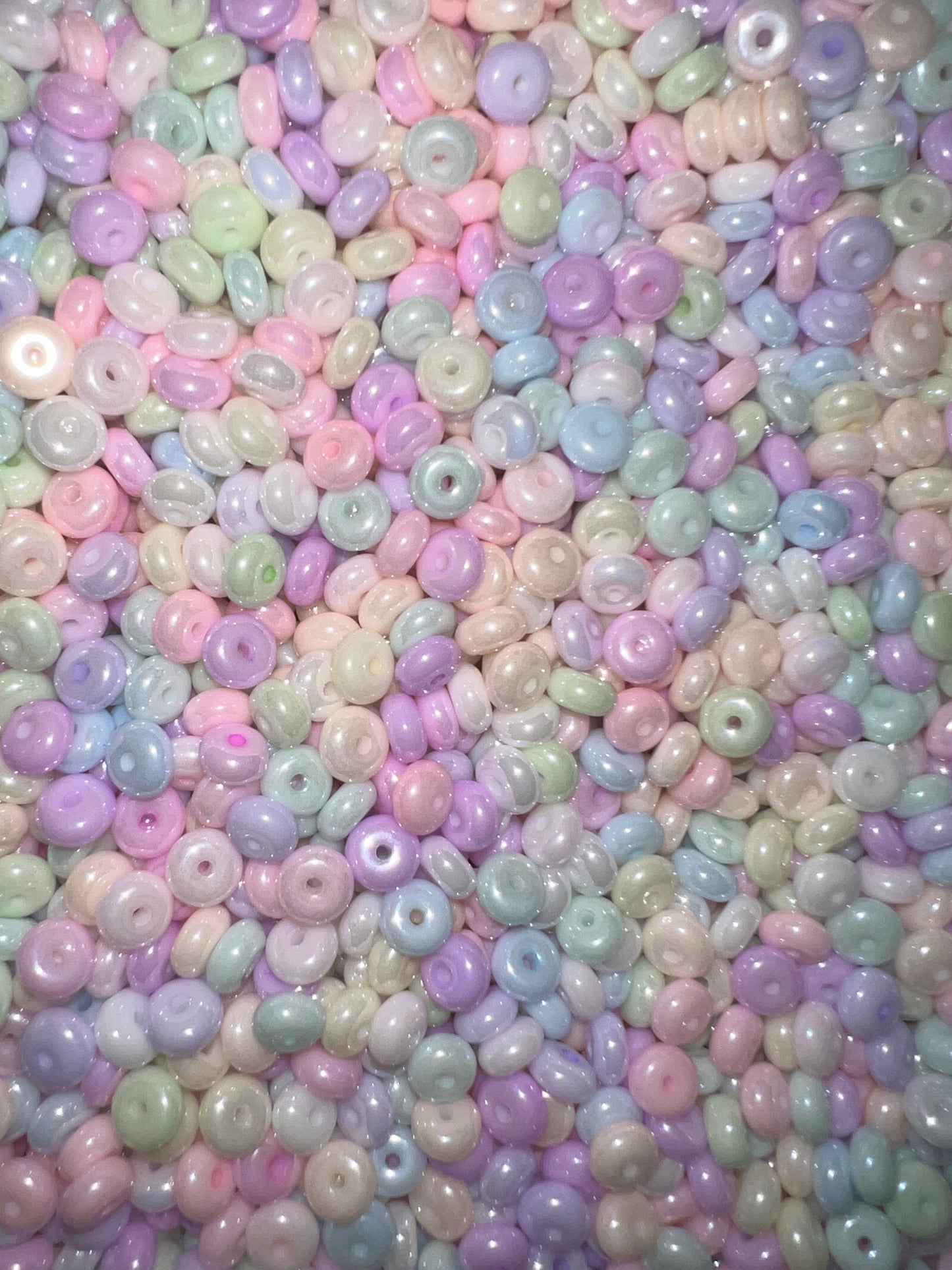 Pastel with lustre donut mix - Glass beads - 6.5~3mm - 40g