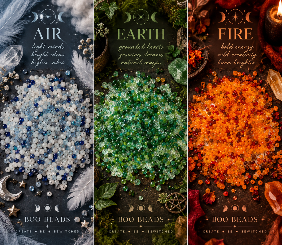 Witchy Elements Faceted Glass Bead Mix 2–4mm ✨ 40g