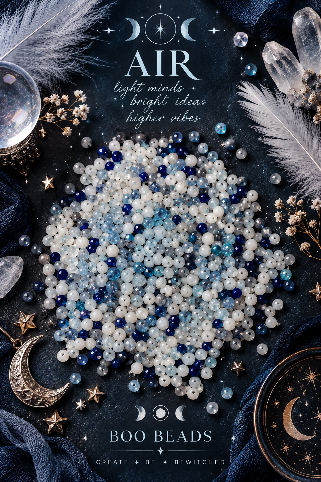 Witchy Elements Faceted Glass Bead Mix 2–4mm ✨ 40g