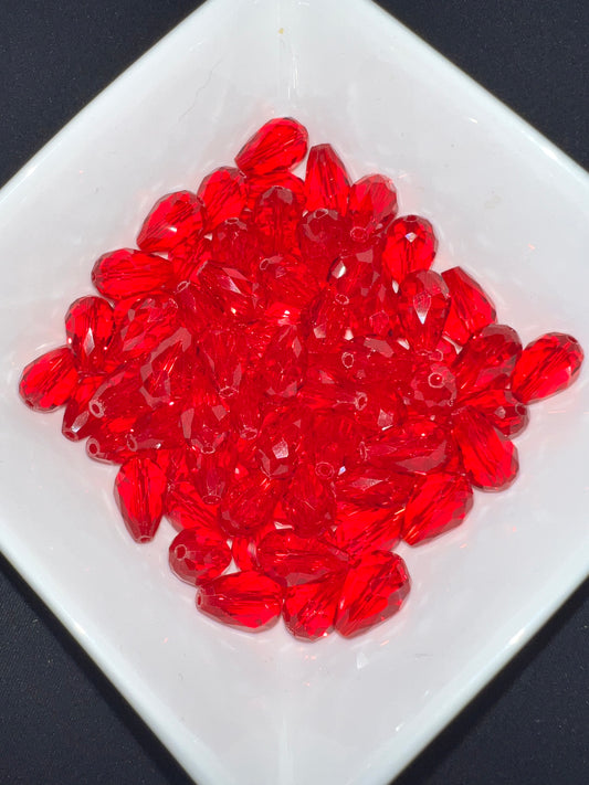 15x10mm Electroplated Teardrop Faceted Glass Beads - 25pcs