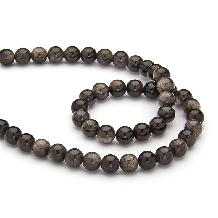 Silver Obsidian strands