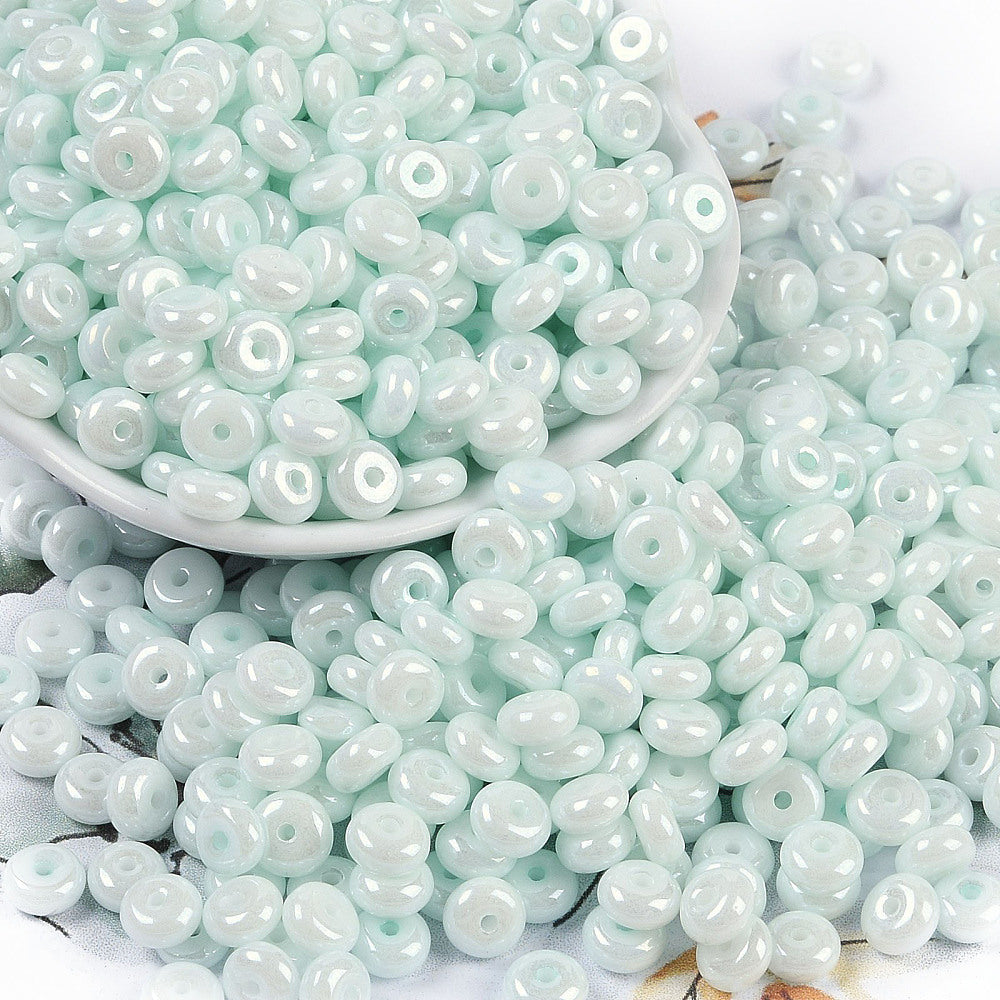 Mélange de perles donuts pastel lustrées - Perles de verre - 6.5~3mm - 40g