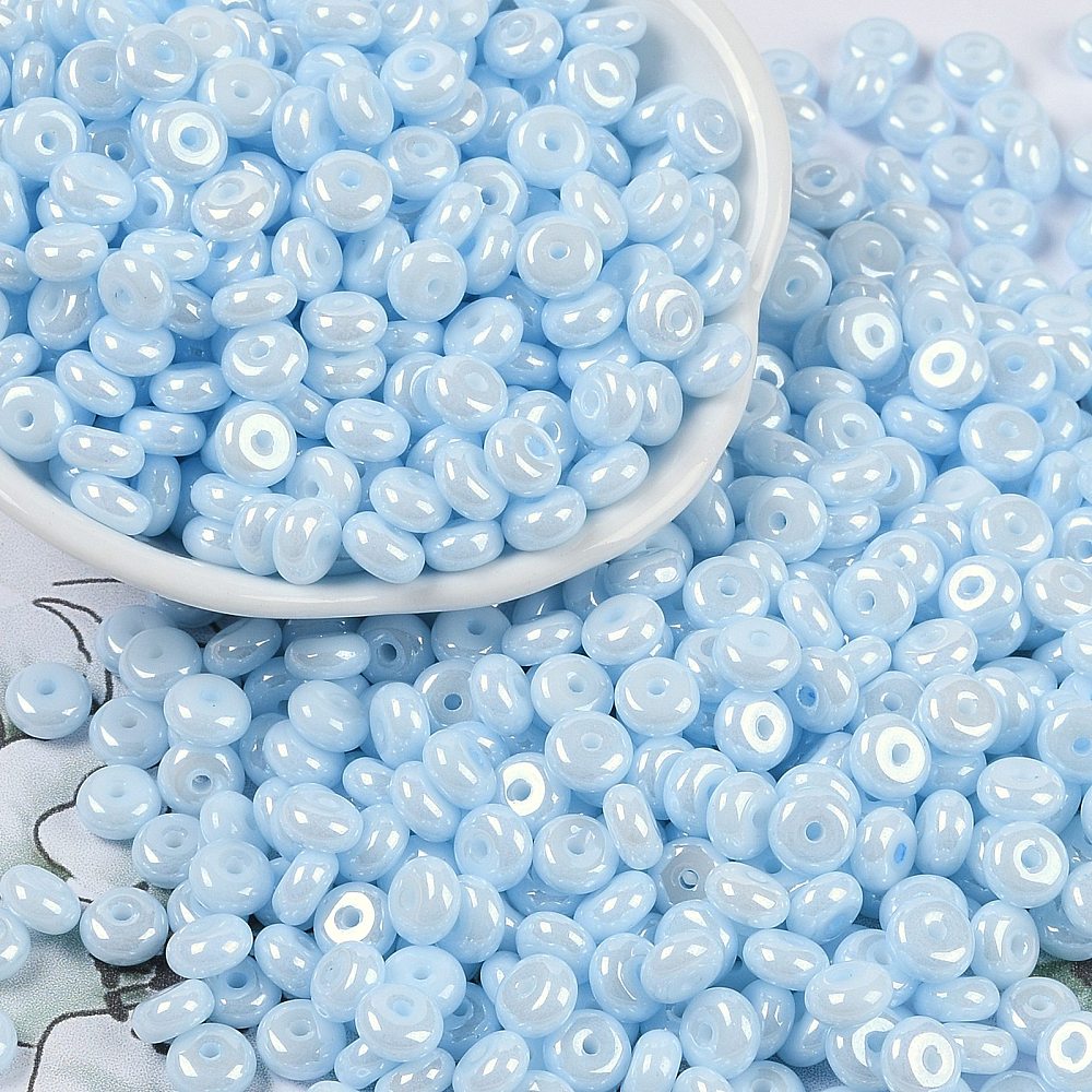 Mélange de perles donuts pastel lustrées - Perles de verre - 6.5~3mm - 40g