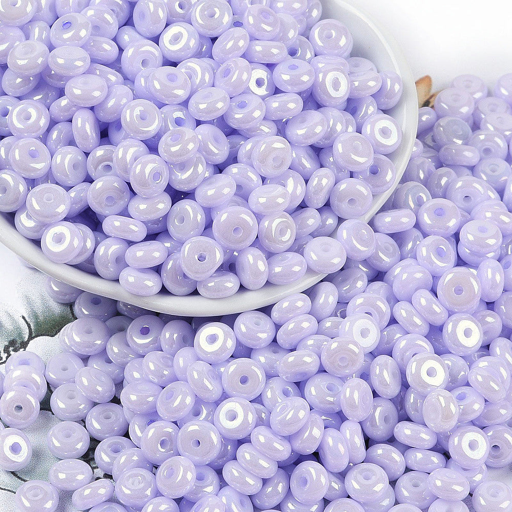 Mélange de perles donuts pastel lustrées - Perles de verre - 6.5~3mm - 40g